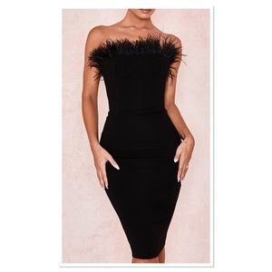 House of CB London Bianca Feather Dress Sz XS